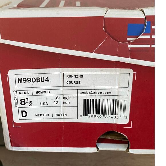 New Balance 990V4 Burgundy Men Sneakers M990BU4- SZ 8.5 main image 6